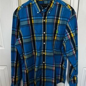 U.S. Polo Assn. Blue and Yellow Plaid Shirt